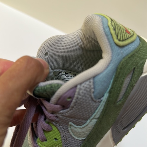 Unisex Toddler Nike Air Max 90 LTR size 9 color green/purple/blue/cream - Picture 10 of 11